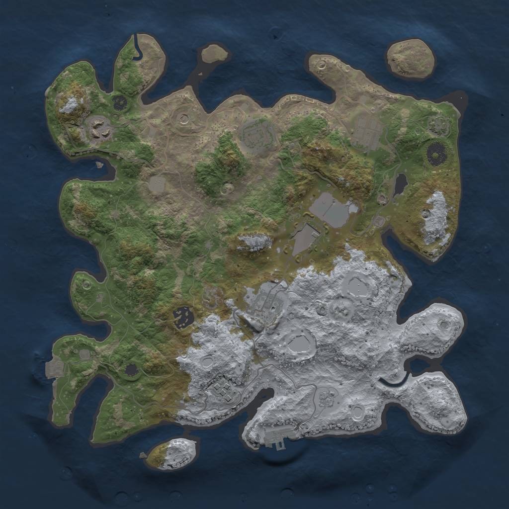 Rust Map: Procedural Map, Size: 3500, Seed: 20240606, 14 Monuments
