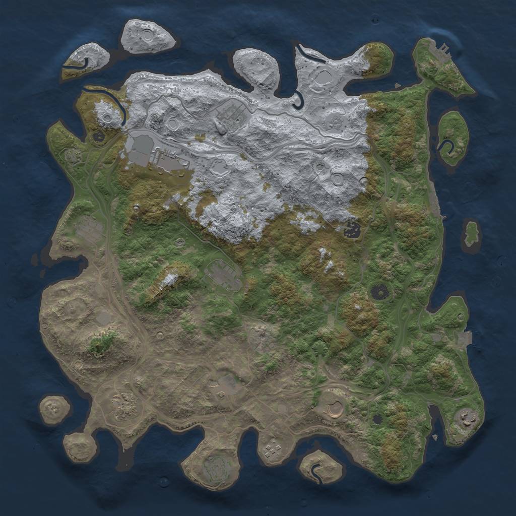 Rust Map: Procedural Map, Size: 4500, Seed: 524600, 19 Monuments