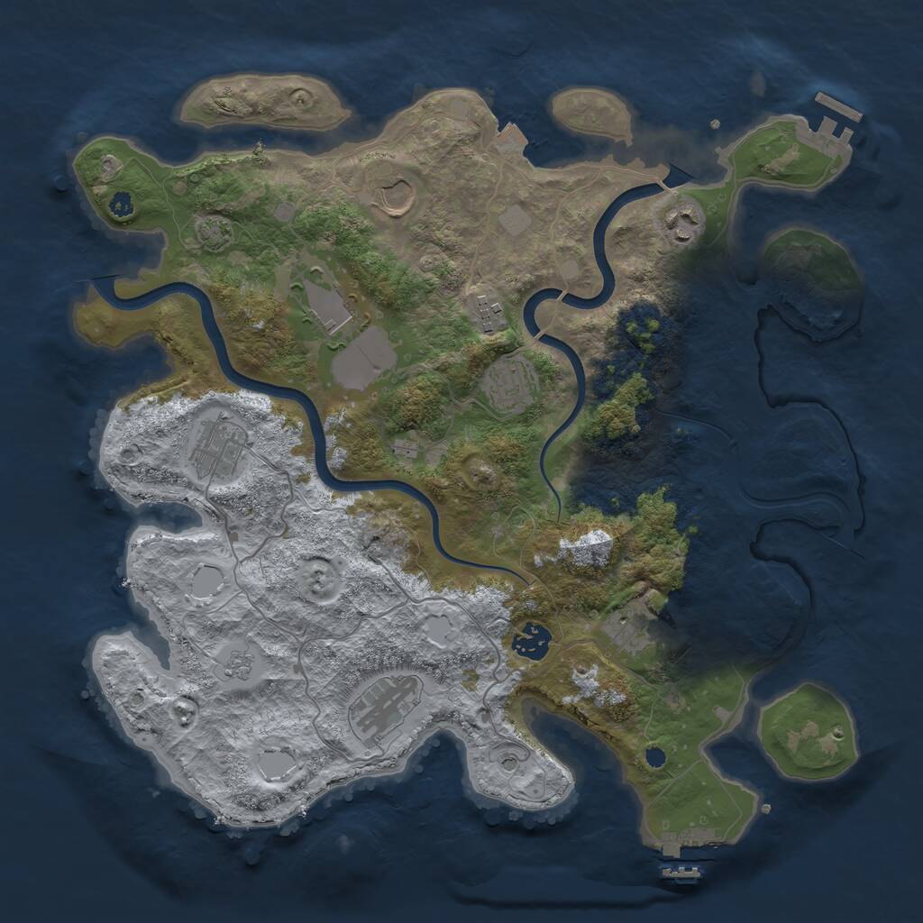 Rust Map: Procedural Map, Size: 3750, Seed: 881353234, 15 Monuments