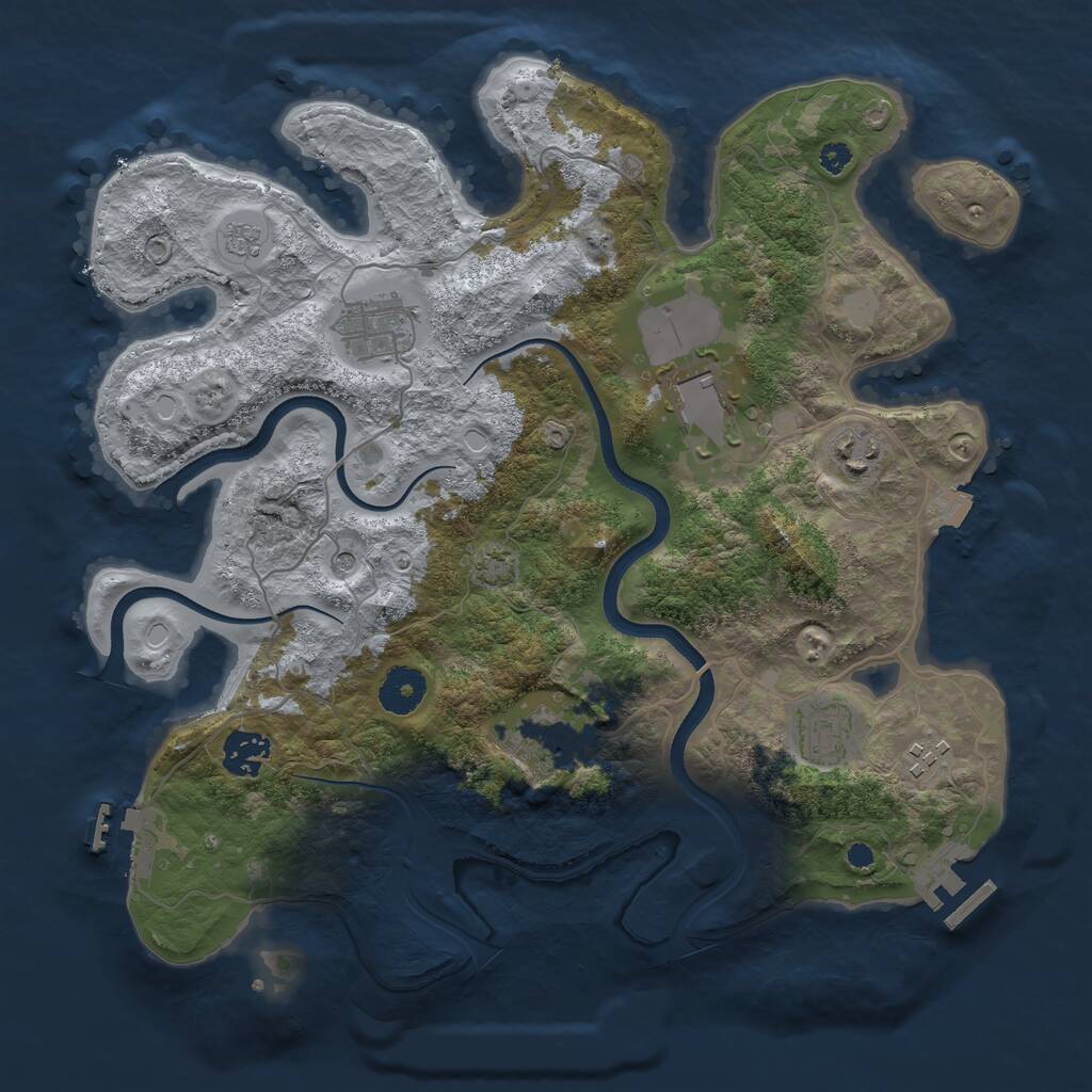 Rust Map: Procedural Map, Size: 3500, Seed: 31534, 13 Monuments