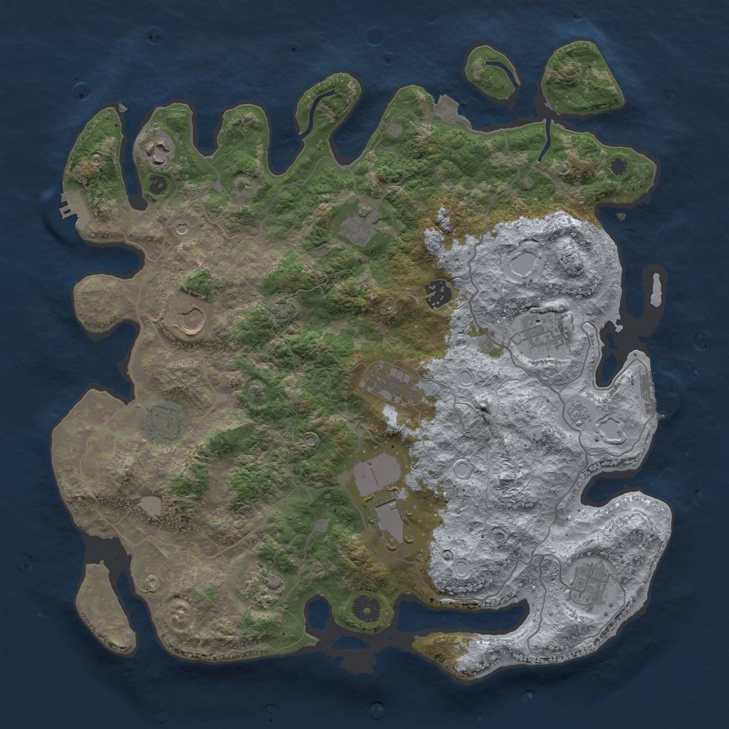 Rust Map: Procedural Map, Size: 4000, Seed: 901706516, 18 Monuments