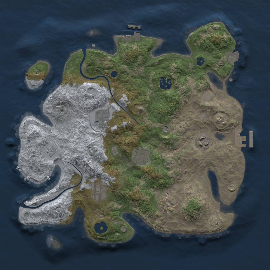 Rust Map: Procedural Map, Size: 3245, Seed: 4000, 12 Monuments
