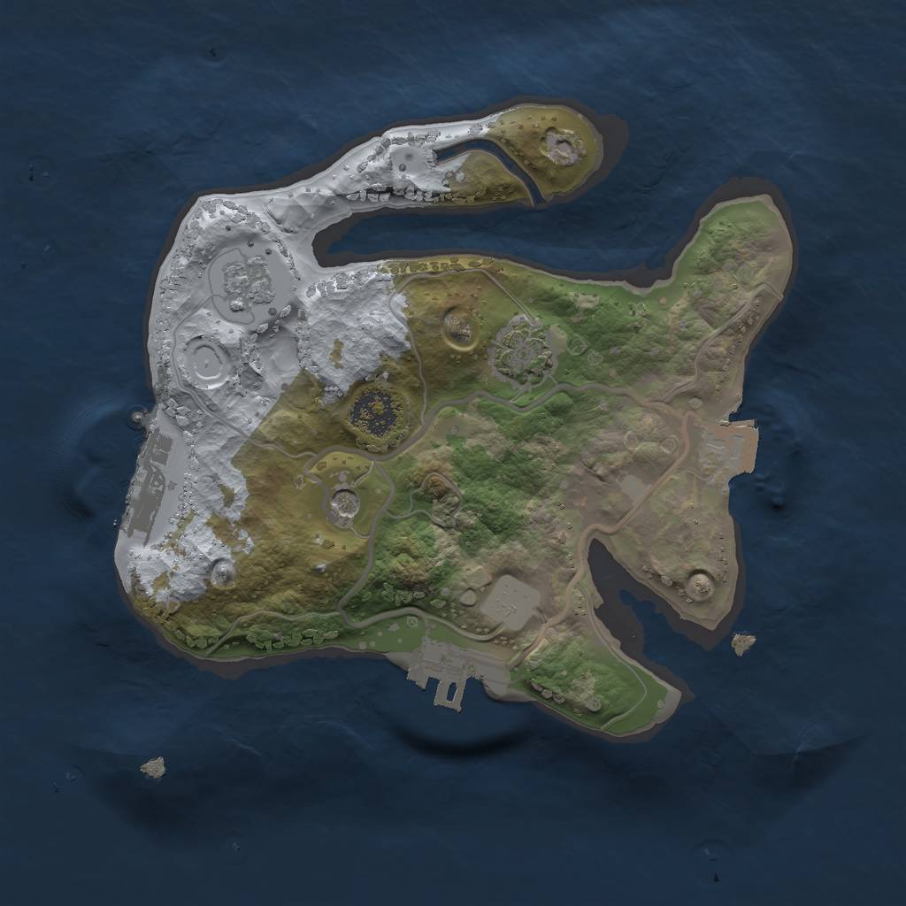 Rust Map: Procedural Map, Size: 2000, Seed: 731803535, 8 Monuments