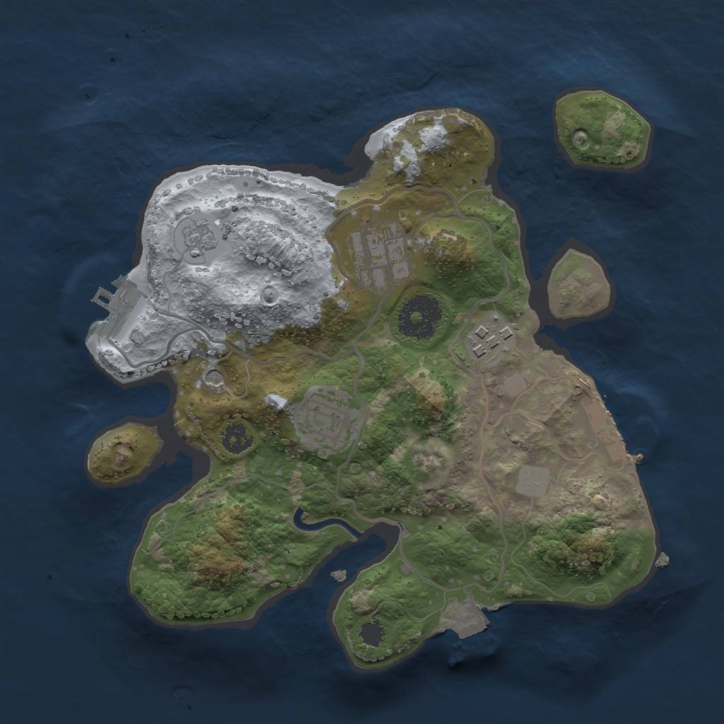 Rust Map: Procedural Map, Size: 2500, Seed: 1998715366, 10 Monuments