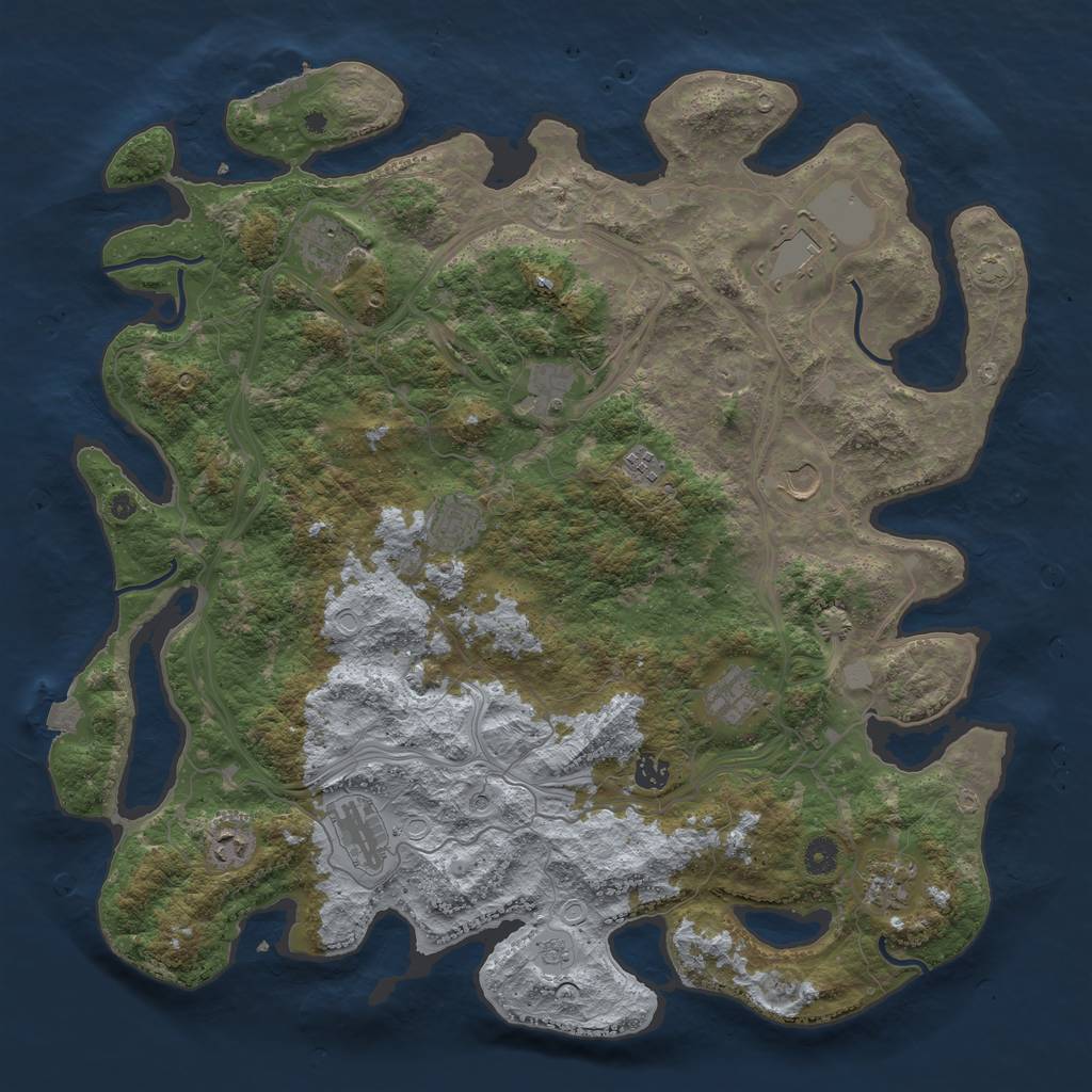 Rust Map: Procedural Map, Size: 4500, Seed: 339713192, 18 Monuments