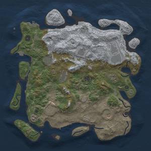 Thumbnail Rust Map: Procedural Map, Size: 4000, Seed: 420381787, 18 Monuments