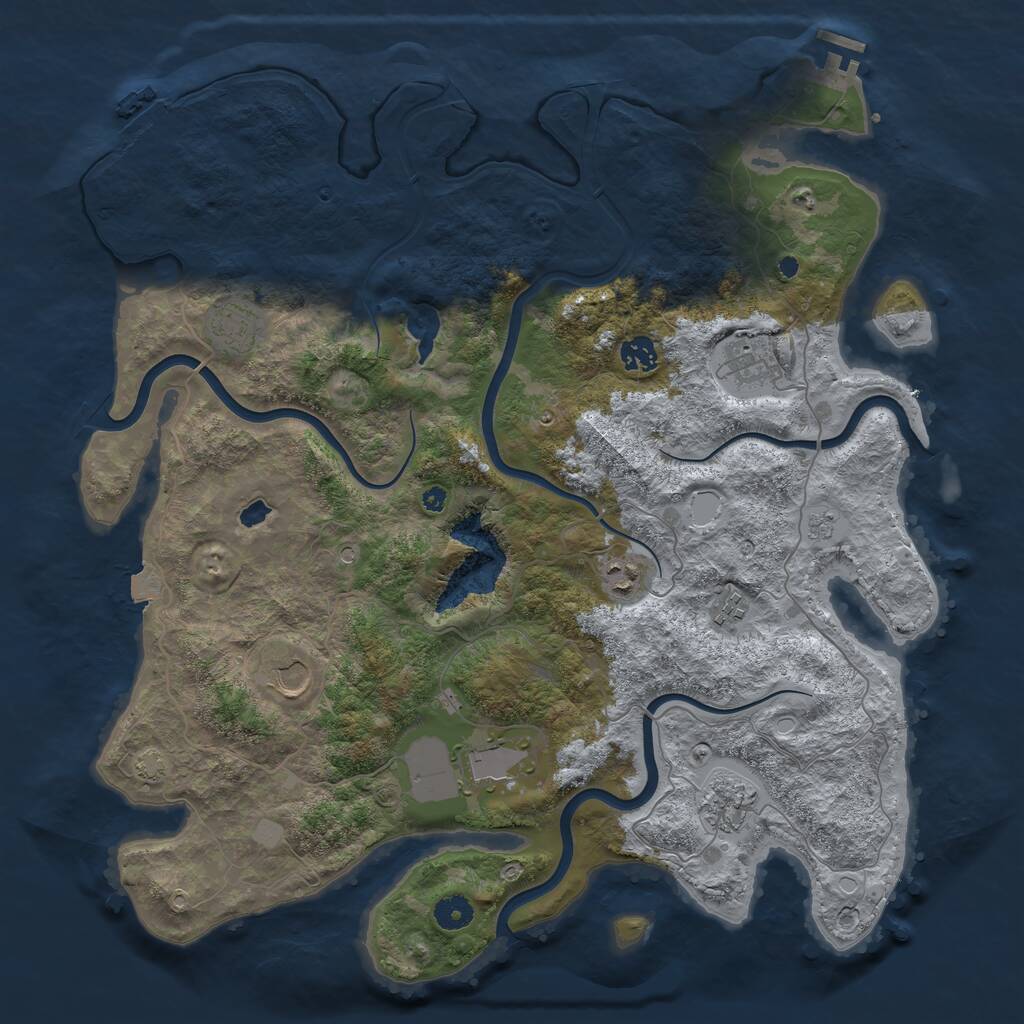 Rust Map: Procedural Map, Size: 4196, Seed: 12004978, 14 Monuments