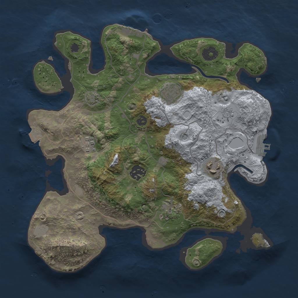 Rust Map: Procedural Map, Size: 3000, Seed: 450, 13 Monuments