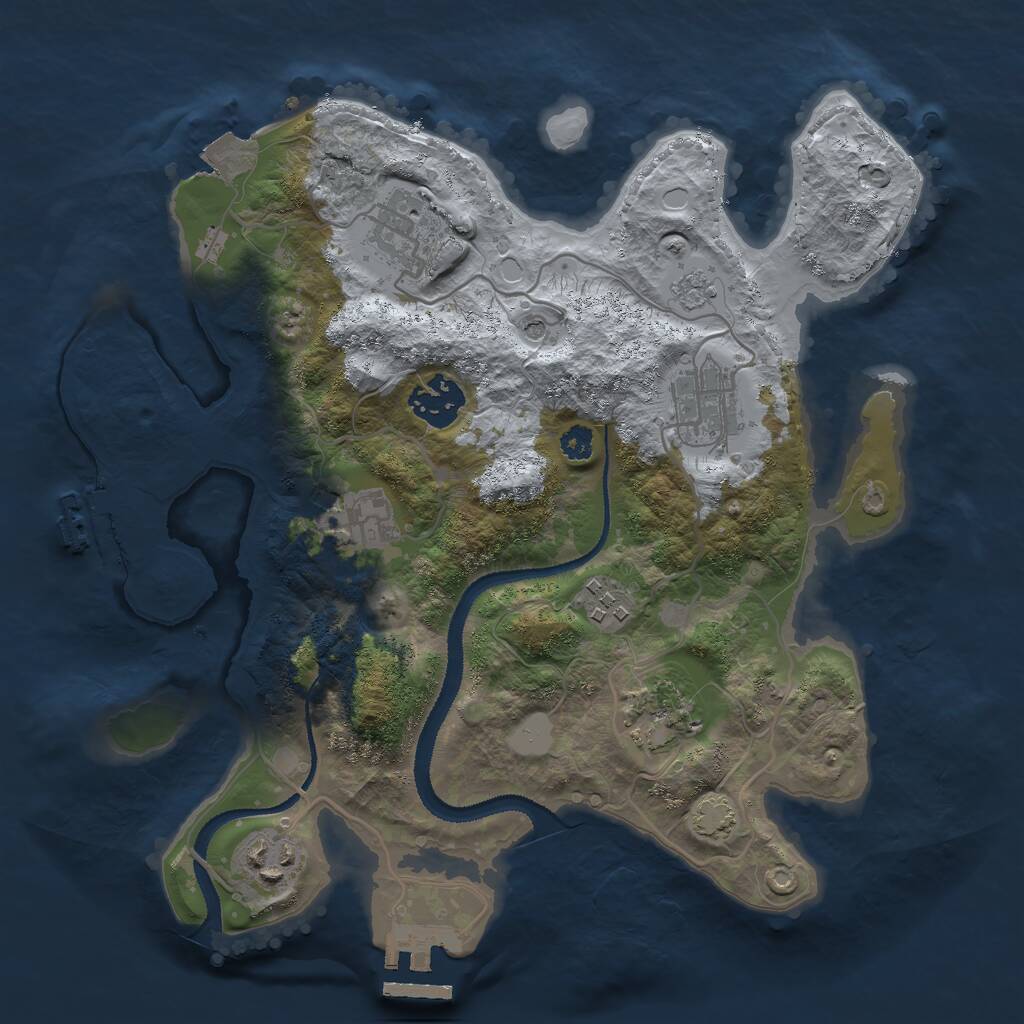 Rust Map: Procedural Map, Size: 3000, Seed: 19454, 13 Monuments