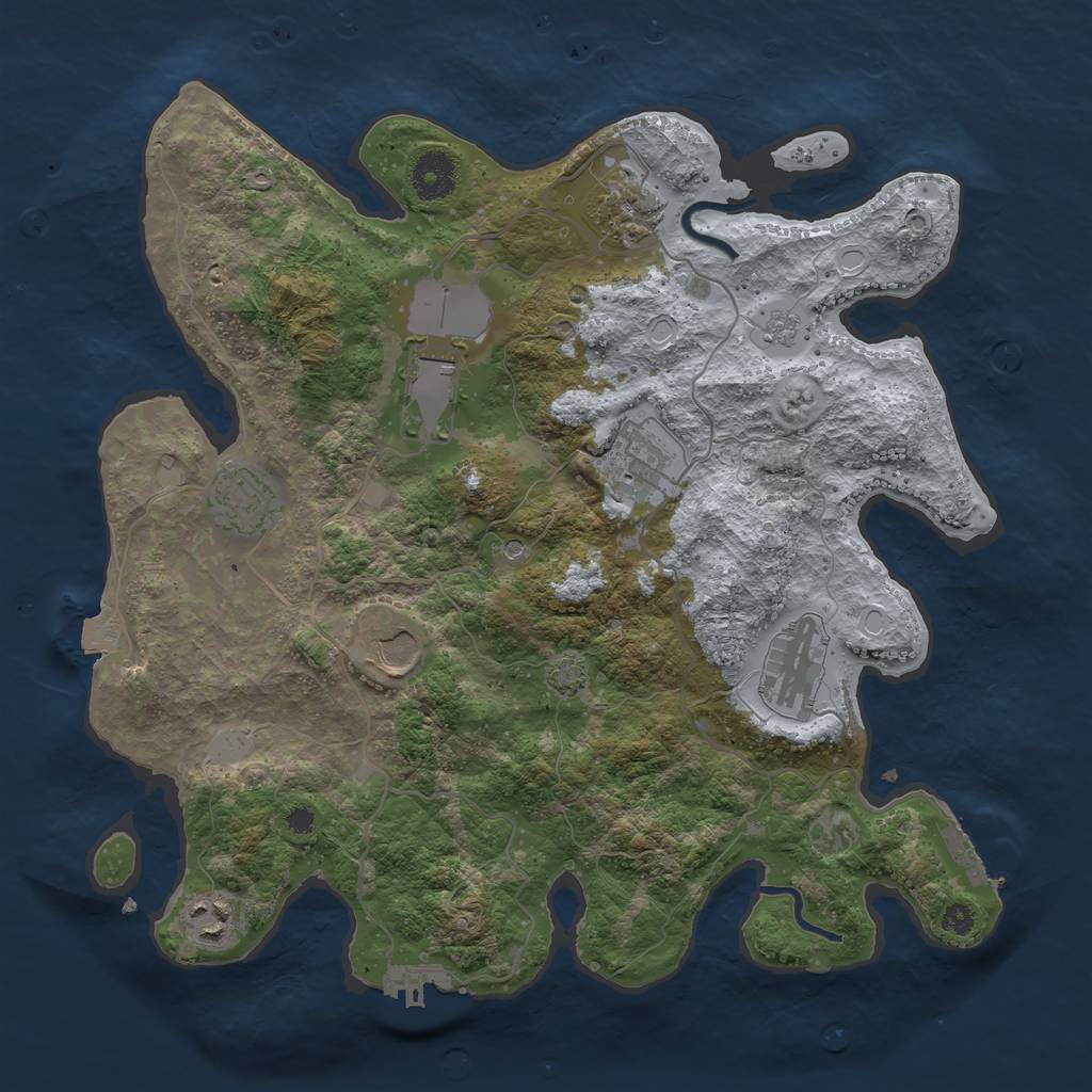 Rust Map: Procedural Map, Size: 3550, Seed: 901662189, 15 Monuments