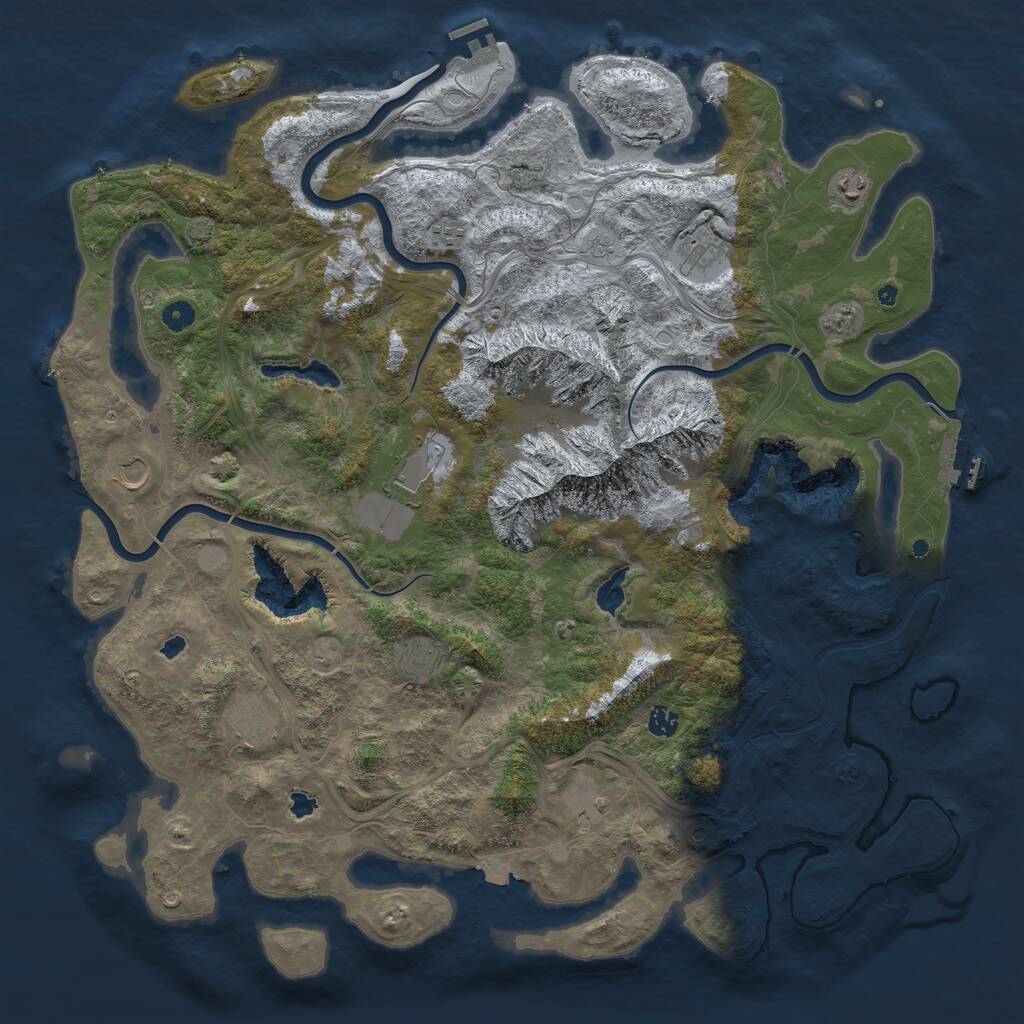 Rust Map: Procedural Map, Size: 5000, Seed: 48459842, 15 Monuments
