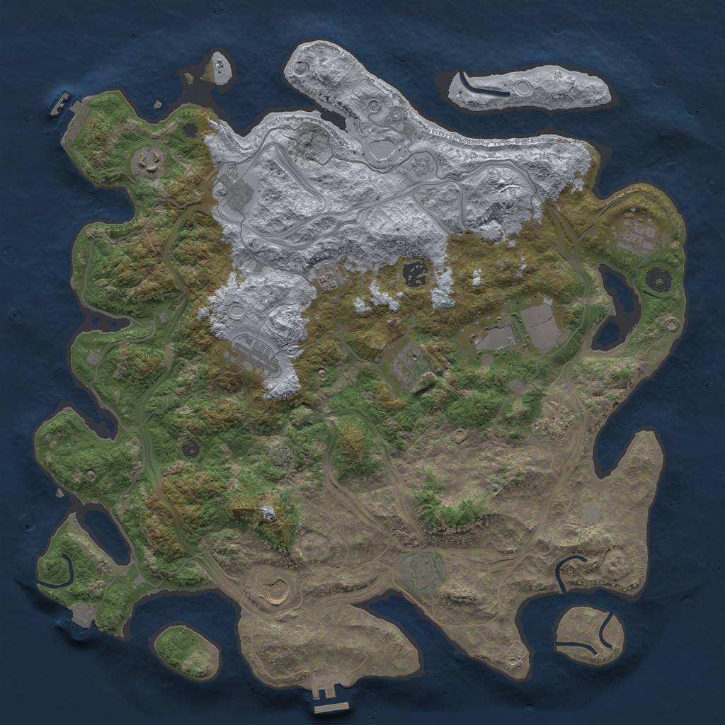 Rust Map: Procedural Map, Size: 4250, Seed: 406839741, 19 Monuments