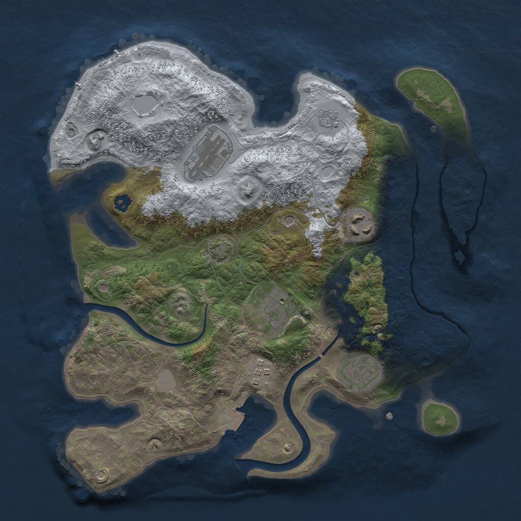 Rust Map: Procedural Map, Size: 3000, Seed: 33484317, 9 Monuments