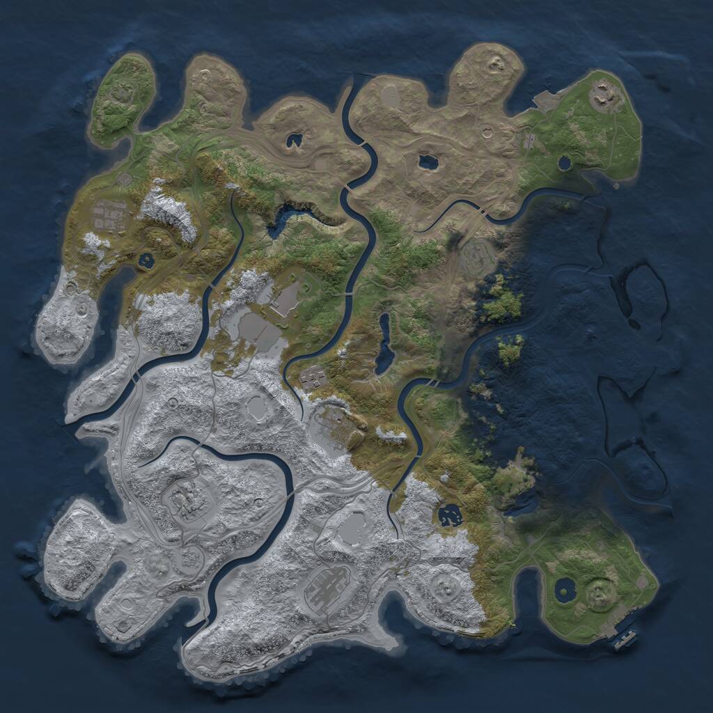Rust Map: Procedural Map, Size: 4500, Seed: 1239967, 15 Monuments