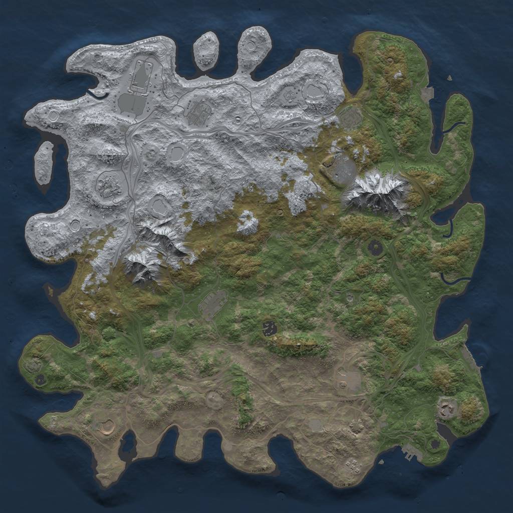 Rust Map: Procedural Map, Size: 5000, Seed: 531115015, 19 Monuments