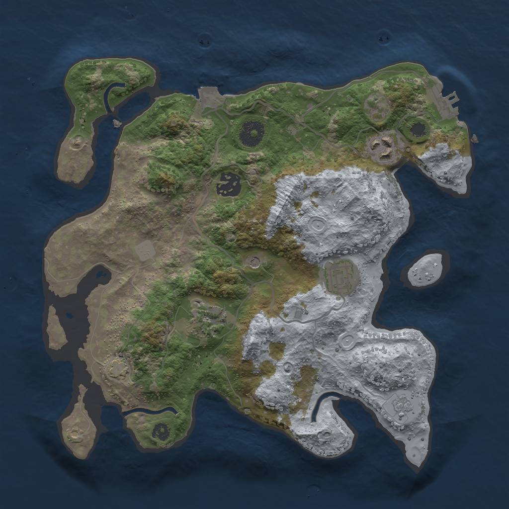 Rust Map: Procedural Map, Size: 3000, Seed: 96988786, 11 Monuments
