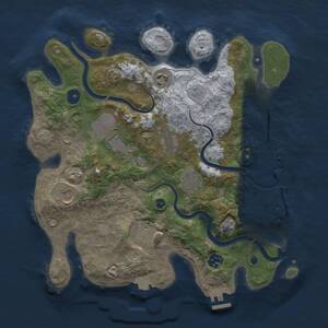 Thumbnail Rust Map: Procedural Map, Size: 3500, Seed: 1697119244, 14 Monuments