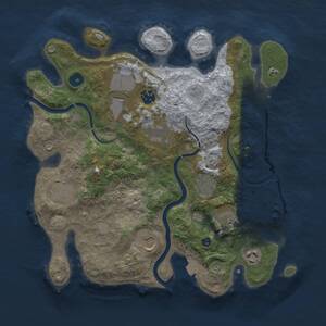 Thumbnail Rust Map: Procedural Map, Size: 3500, Seed: 1697119244, 13 Monuments