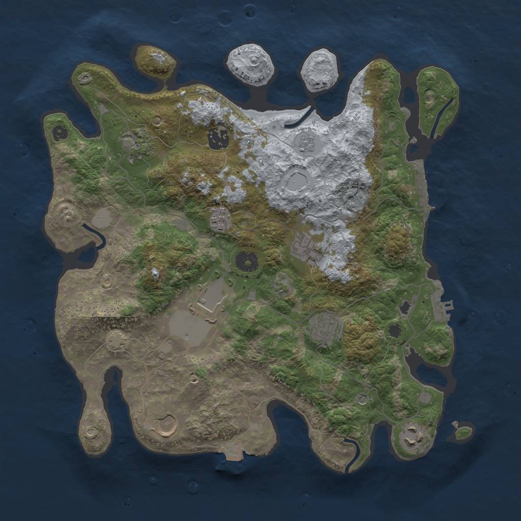 Rust Map: Procedural Map, Size: 3500, Seed: 1697119244, 16 Monuments