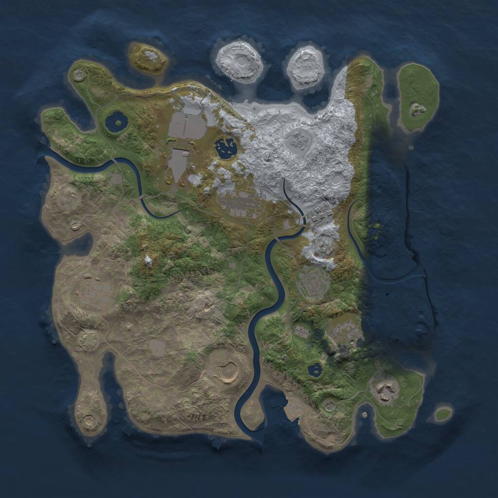 Rust Map: Procedural Map, Size: 3500, Seed: 1697119244, 13 Monuments