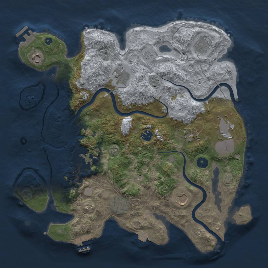 Rust Map: Procedural Map, Size: 3650, Seed: 66493565, 16 Monuments