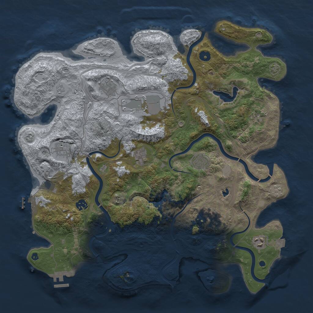 Rust Map: Procedural Map, Size: 4250, Seed: 2106779849, 16 Monuments