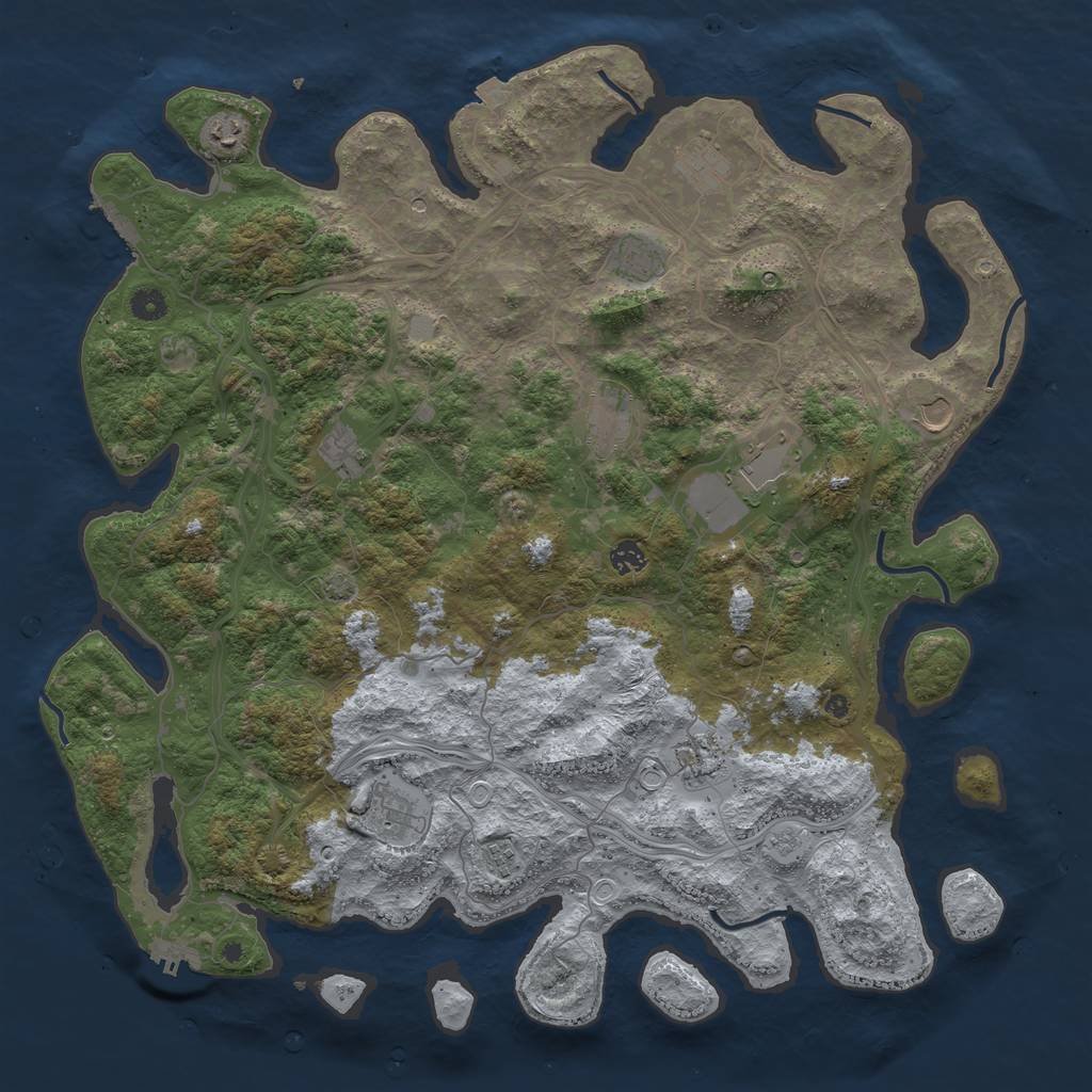 Rust Map: Procedural Map, Size: 4750, Seed: 854085807, 19 Monuments