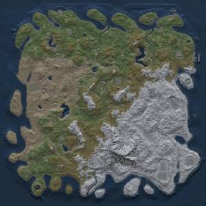Thumbnail Rust Map: Procedural Map, Size: 6000, Seed: 1383801061, 17 Monuments