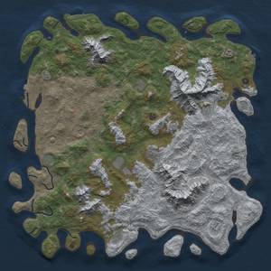 Thumbnail Rust Map: Procedural Map, Size: 6000, Seed: 1383801061, 19 Monuments