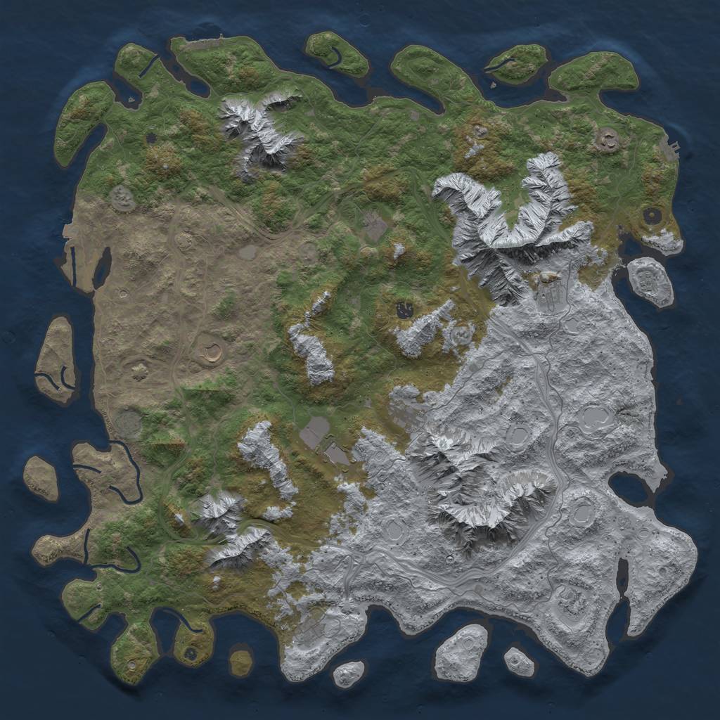 Rust Map: Procedural Map, Size: 6000, Seed: 1383801061, 19 Monuments