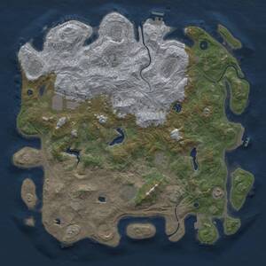 Thumbnail Rust Map: Procedural Map, Size: 4550, Seed: 15776523, 17 Monuments