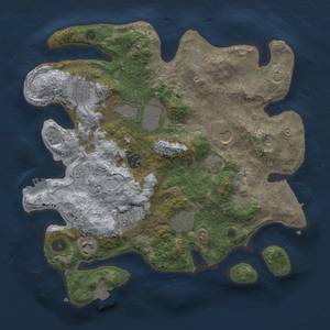 Thumbnail Rust Map: Procedural Map, Size: 3500, Seed: 483322586, 16 Monuments