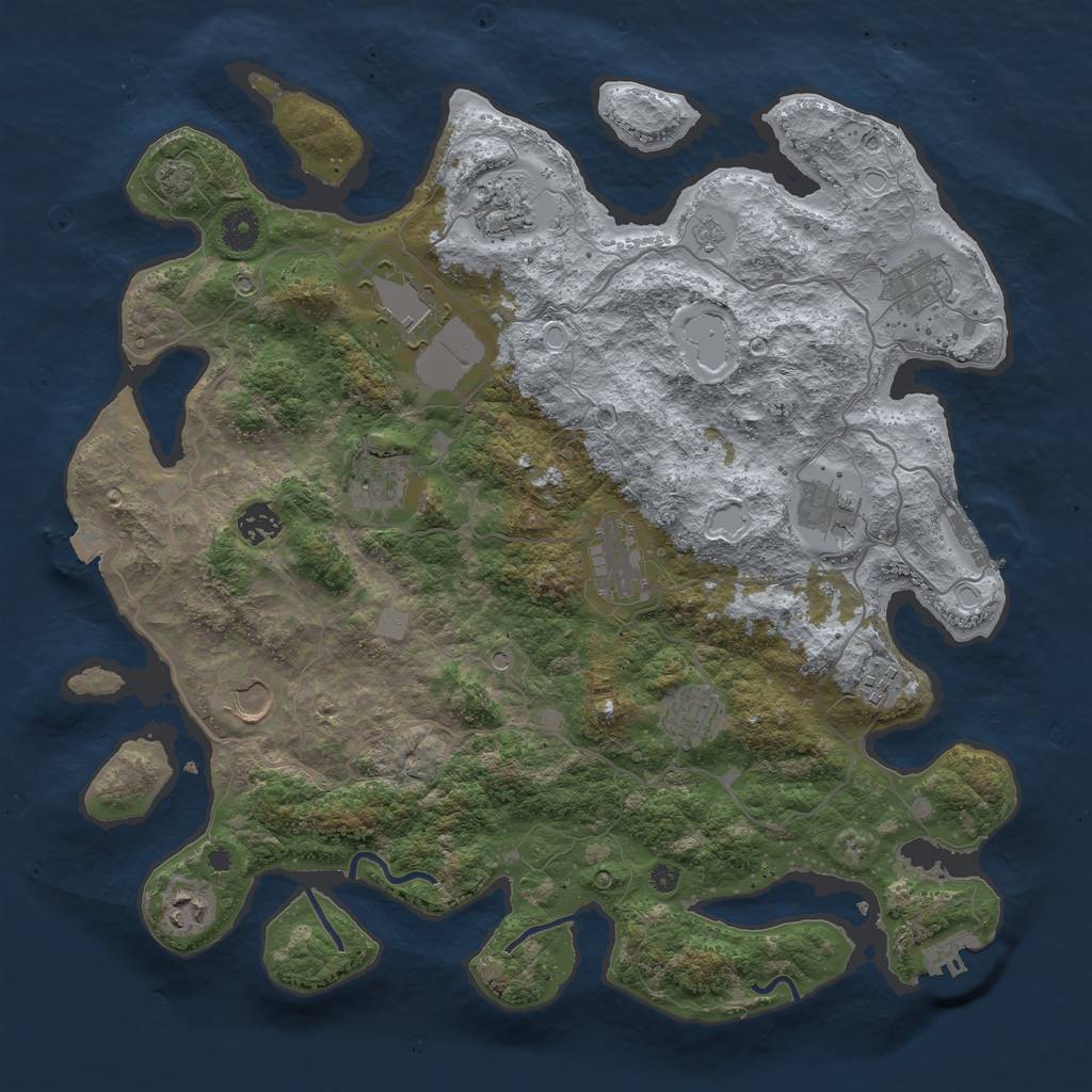 Rust Map: Procedural Map, Size: 4000, Seed: 754407672, 19 Monuments