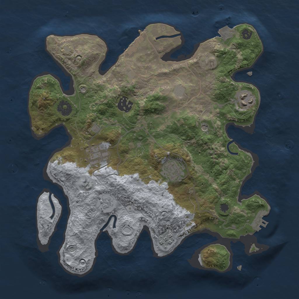 Rust Map: Procedural Map, Size: 3000, Seed: 18996, 13 Monuments