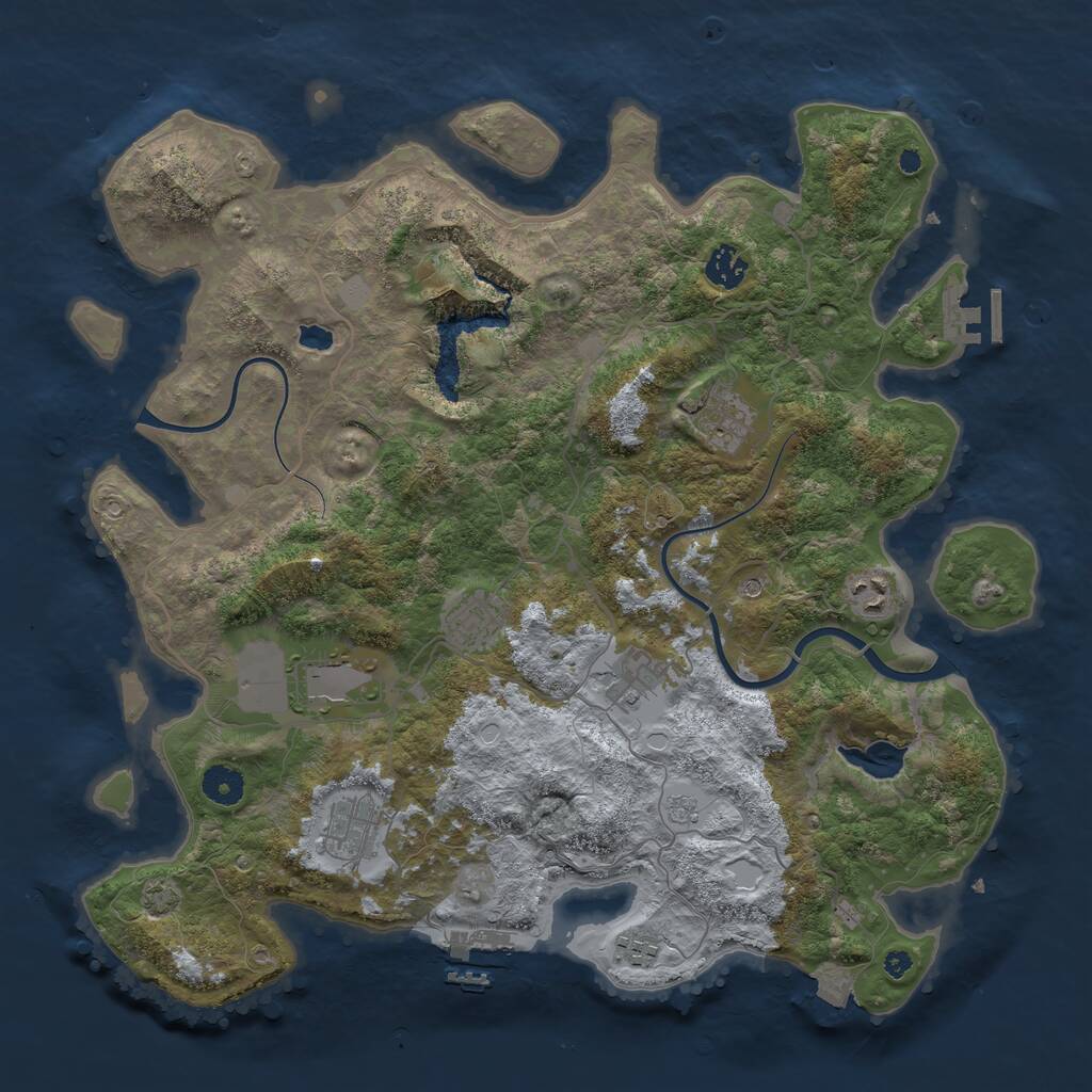 Rust Map: Procedural Map, Size: 4000, Seed: 1784911515, 14 Monuments