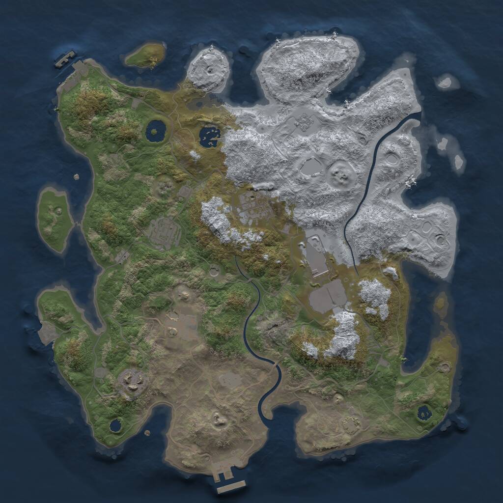 Rust Map: Procedural Map, Size: 3500, Seed: 85679, 12 Monuments