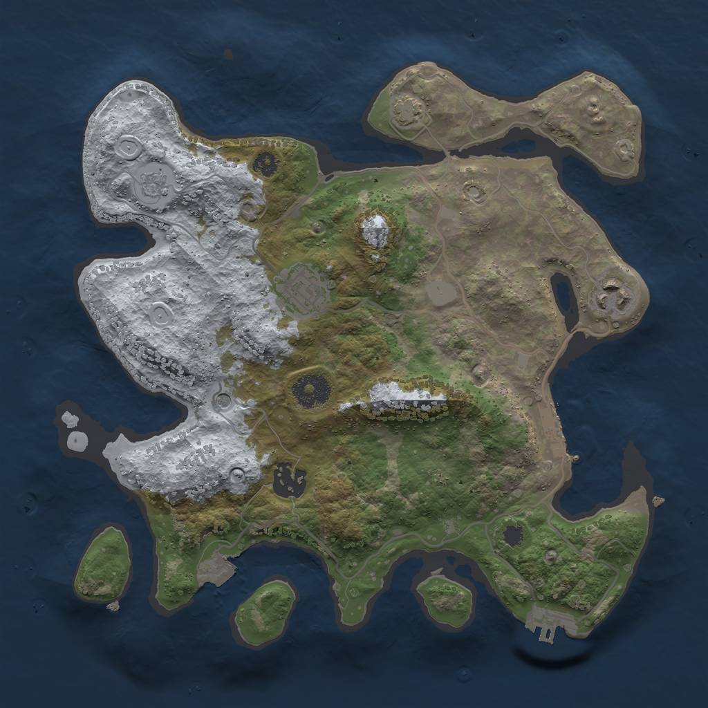 Rust Map: Procedural Map, Size: 3000, Seed: 2382611, 11 Monuments