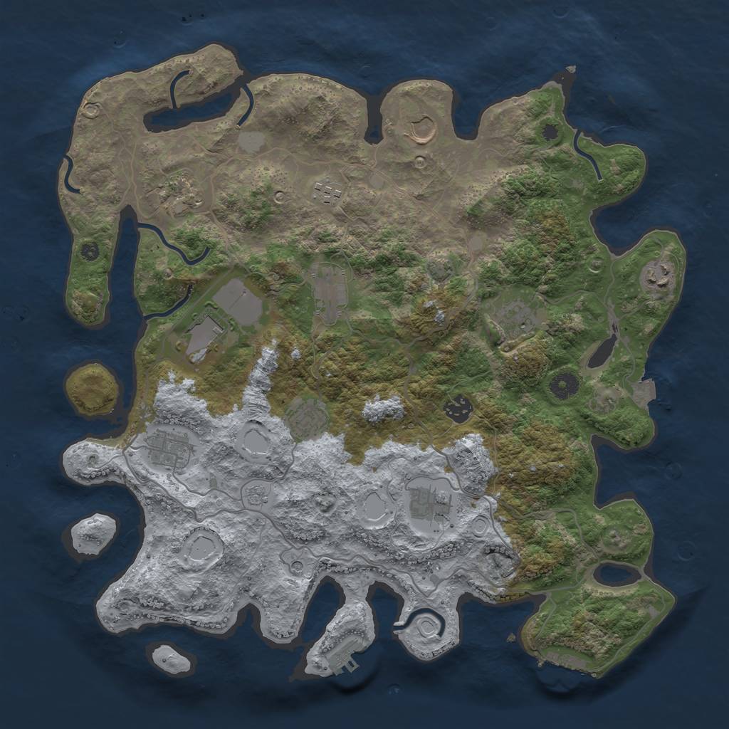 Rust Map: Procedural Map, Size: 4000, Seed: 9072479, 19 Monuments