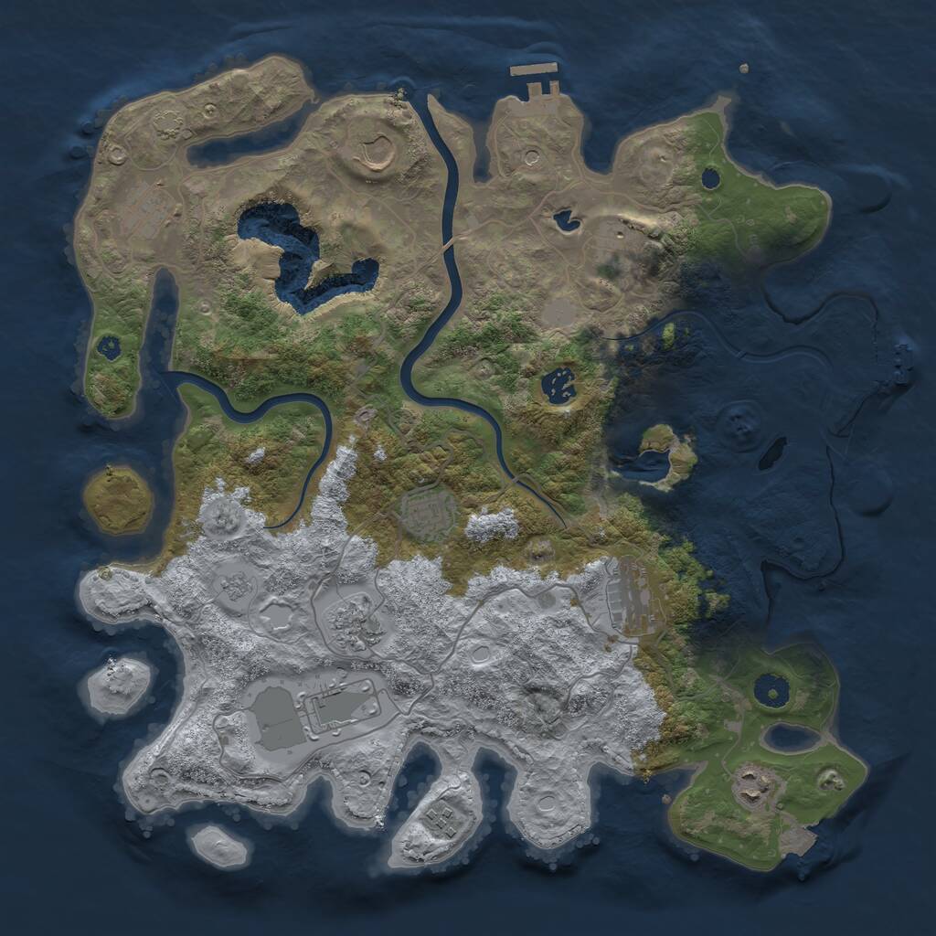 Rust Map: Procedural Map, Size: 4000, Seed: 9072479, 16 Monuments