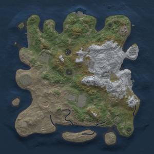 Thumbnail Rust Map: Procedural Map, Size: 3500, Seed: 2099380807, 17 Monuments