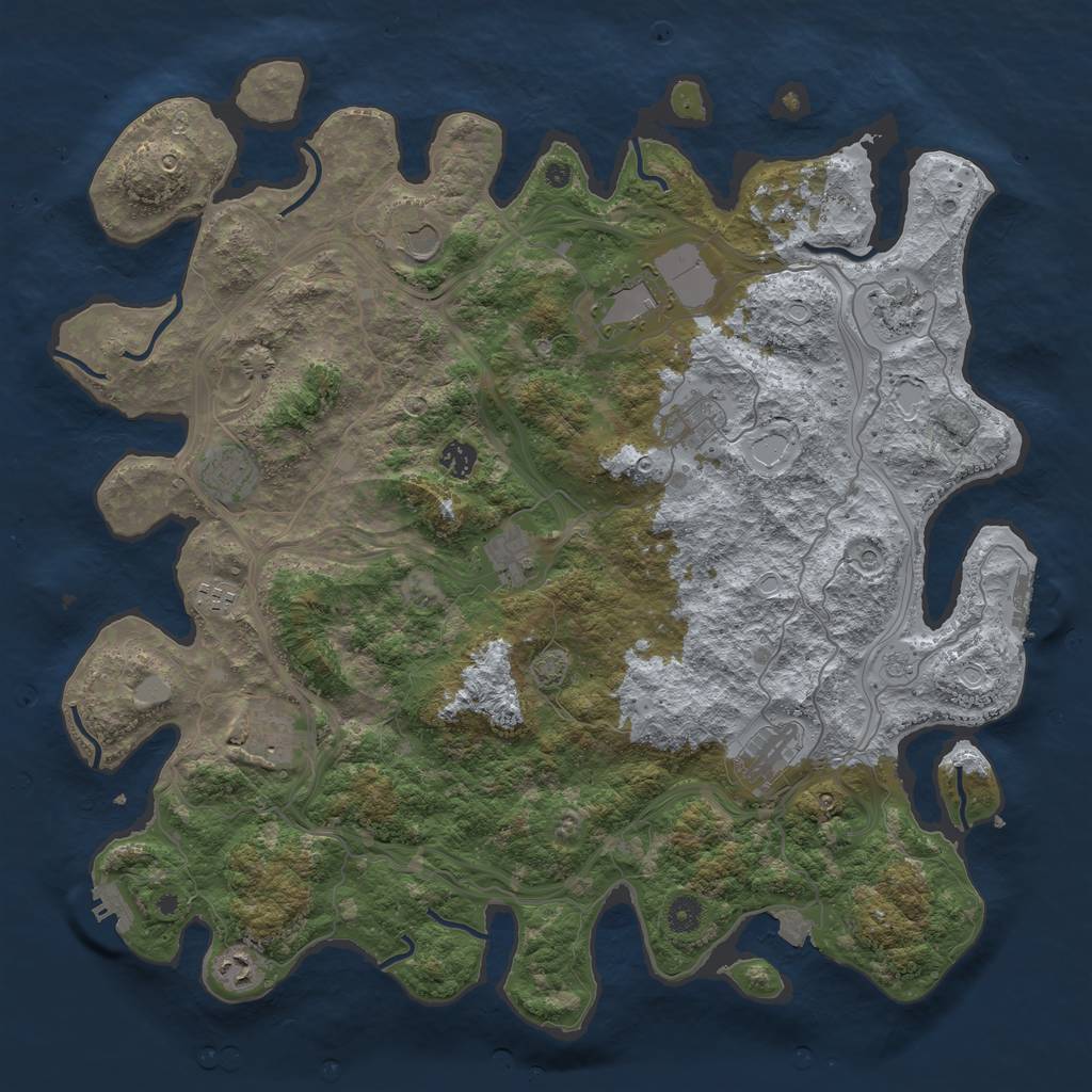 Rust Map: Procedural Map, Size: 4500, Seed: 889598192, 19 Monuments