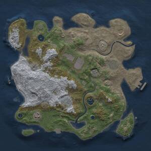 Thumbnail Rust Map: Procedural Map, Size: 3500, Seed: 15554596, 13 Monuments