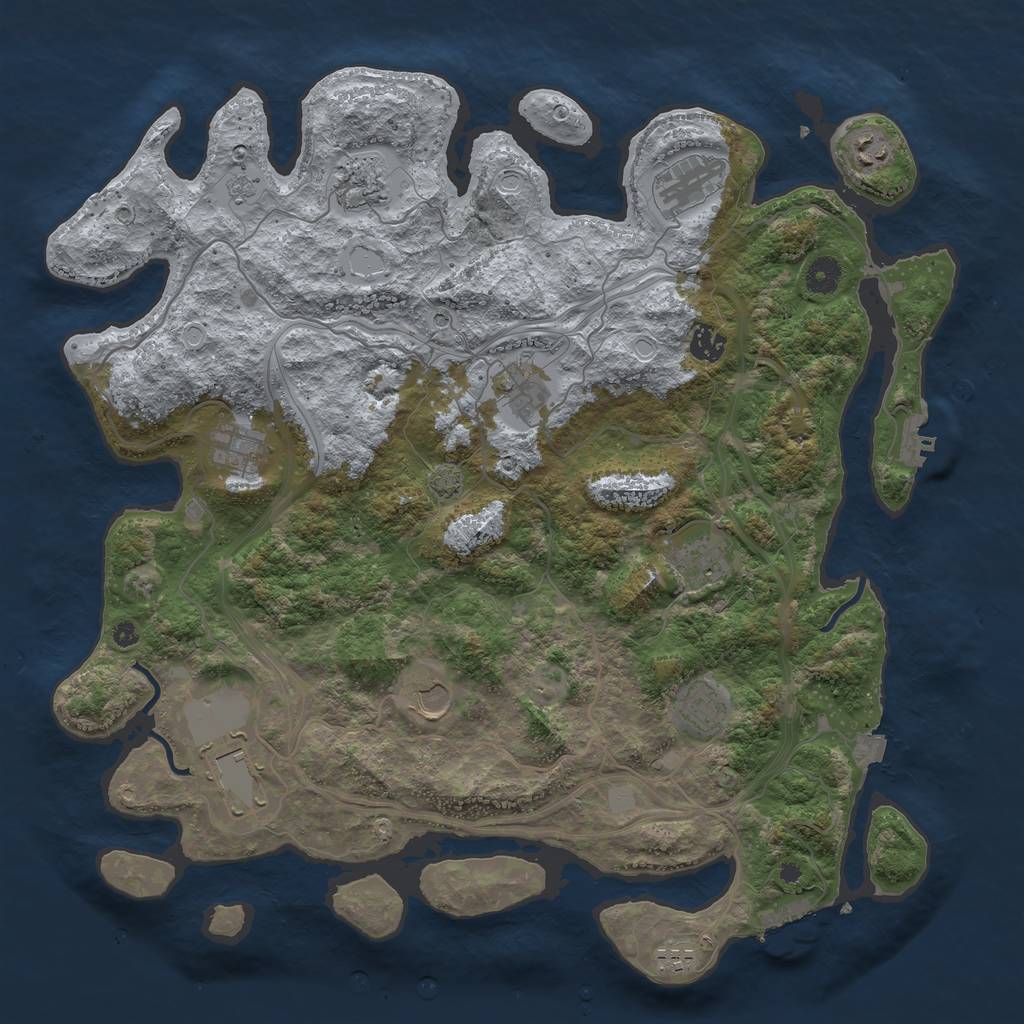 Rust Map: Procedural Map, Size: 4250, Seed: 947273847, 19 Monuments