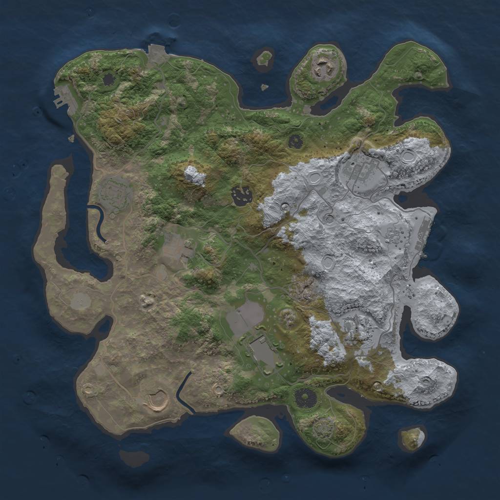 Rust Map: Procedural Map, Size: 3500, Seed: 1654796058, 16 Monuments