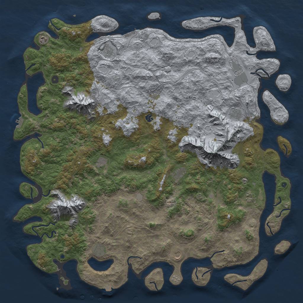 Rust Map: Procedural Map, Size: 6000, Seed: 156857967, 19 Monuments