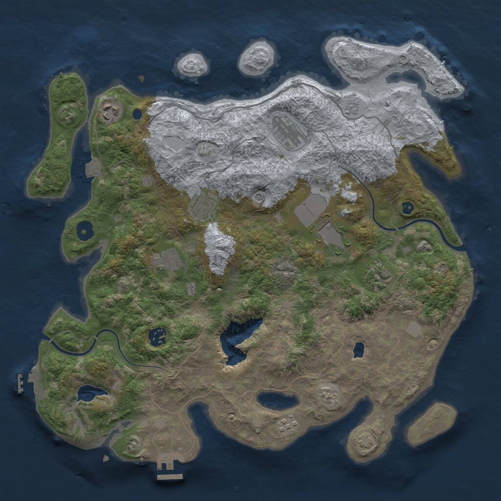 Rust Map: Procedural Map, Size: 4000, Seed: 2089228836, 14 Monuments