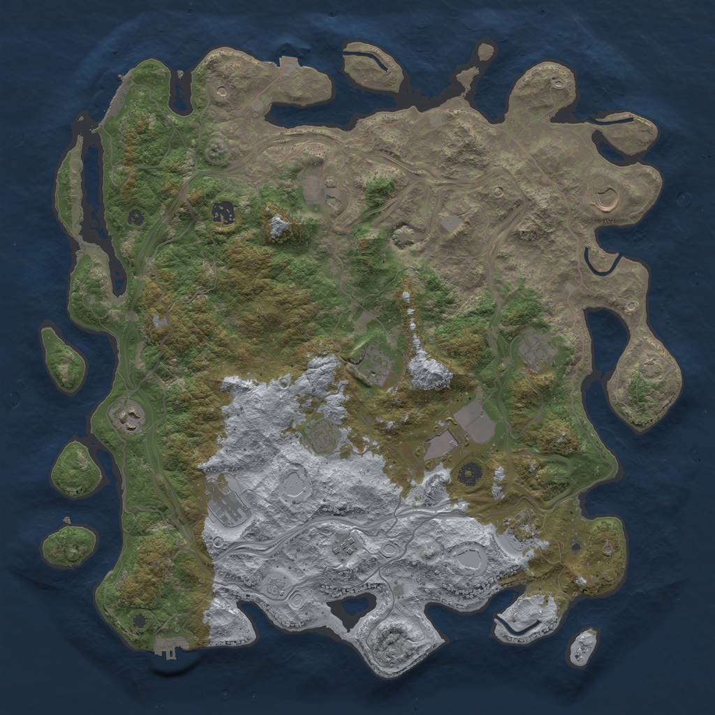 Rust Map: Procedural Map, Size: 4500, Seed: 1657900052, 19 Monuments