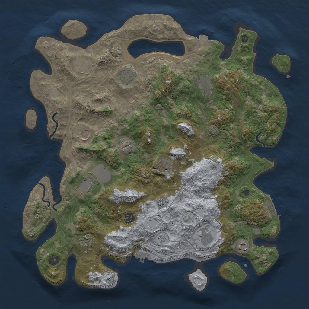 Rust Map: Procedural Map, Size: 4250, Seed: 1003171027, 19 Monuments