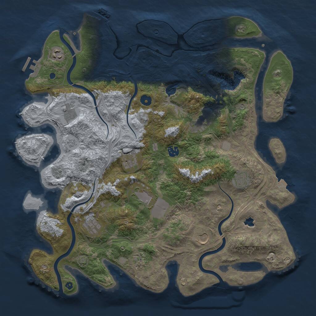 Rust Map: Procedural Map, Size: 4250, Seed: 1059848041, 17 Monuments