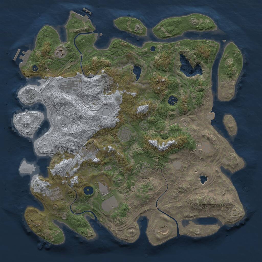 Rust Map: Procedural Map, Size: 4250, Seed: 1059848041, 17 Monuments